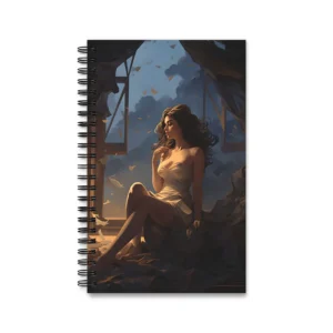 Woman Sitting by Window Spiral Notebook