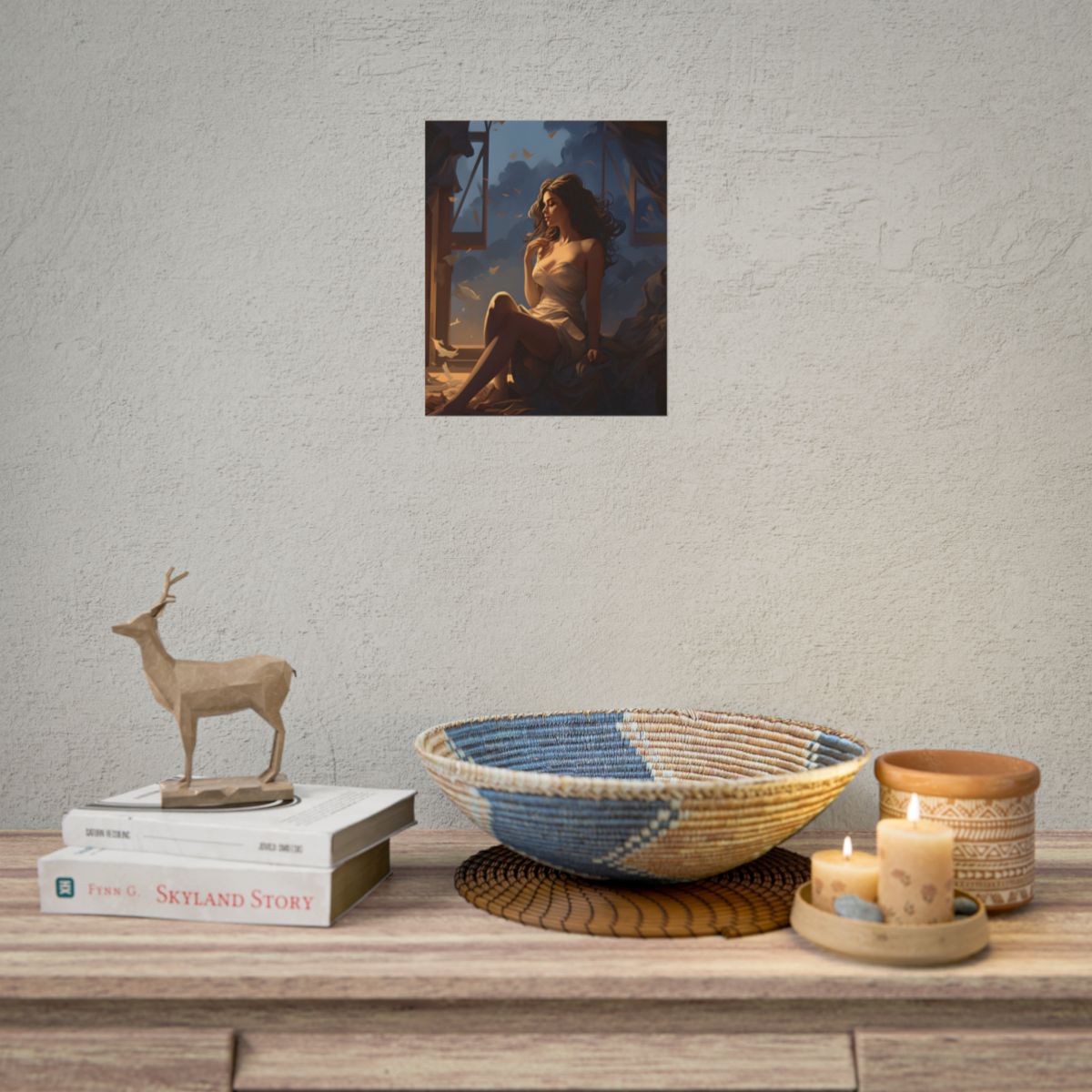 Everyday Moment: Person in Front of White Wall - Documentarty Style Art - Poster
