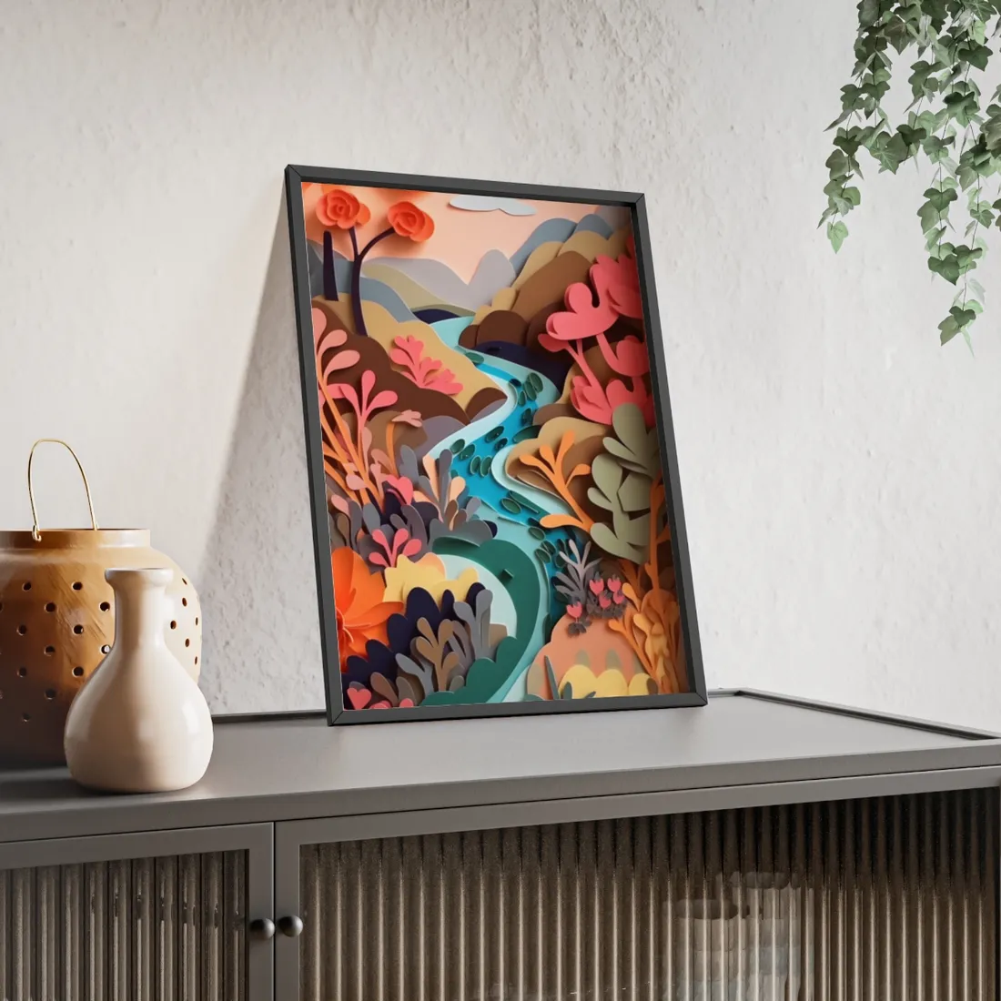 Eye-Catching American Landscape: Paper Quilling Art - Framed Poster