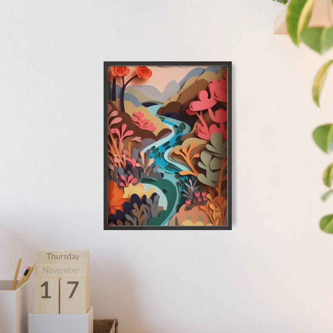 Eye-Catching American Landscape: Paper Quilling Art - Framed Poster