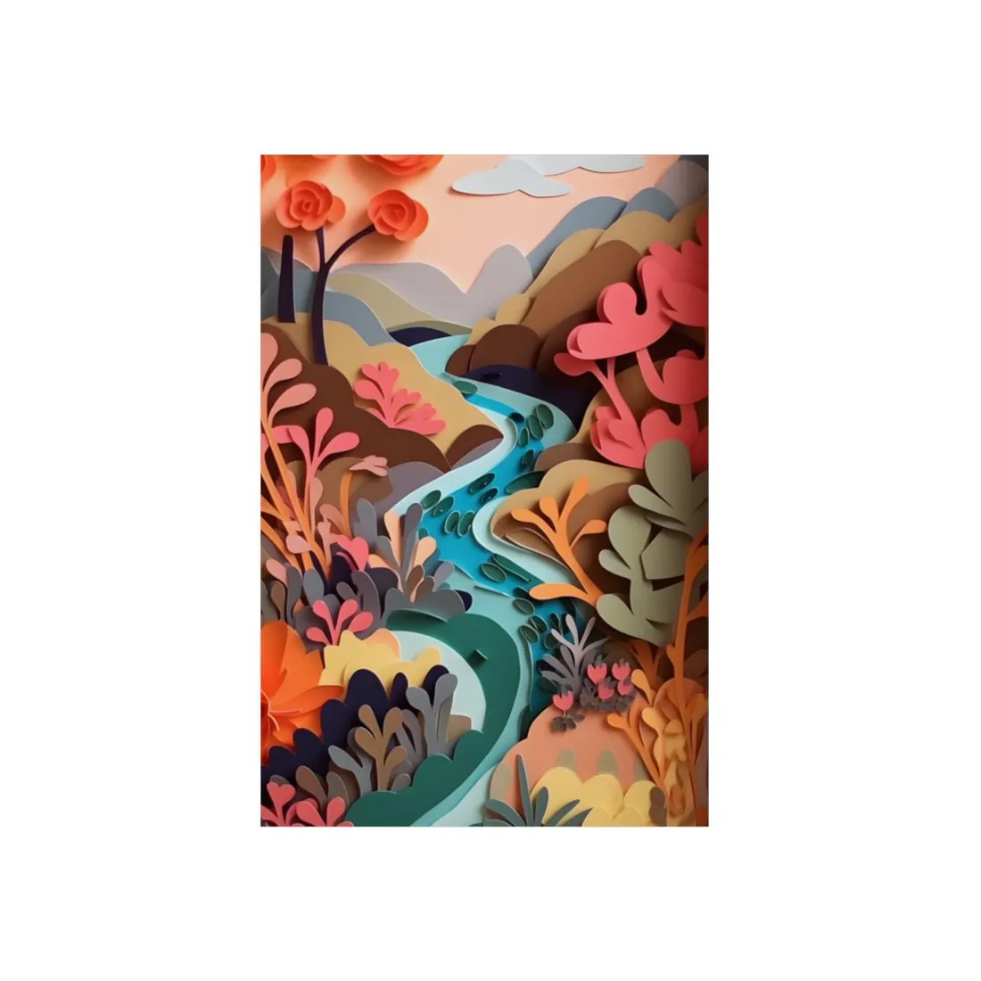 Eye-Catching American Landscape: Paper Quilling Art - Metal Poster