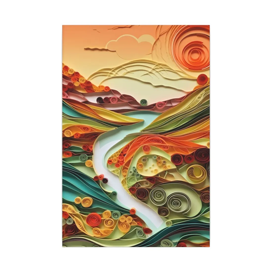 Eye-Catching American Landscape: Paper Quilling Nature Scene - Canvas