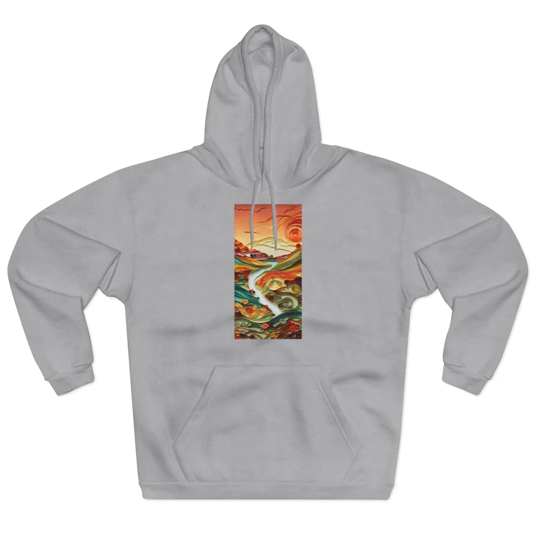 Eye-Catching American Landscape: Paper Quilling Nature Scene - Hoodie