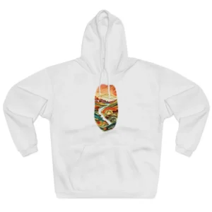 Quilled Sunset River Landscape Hoodie