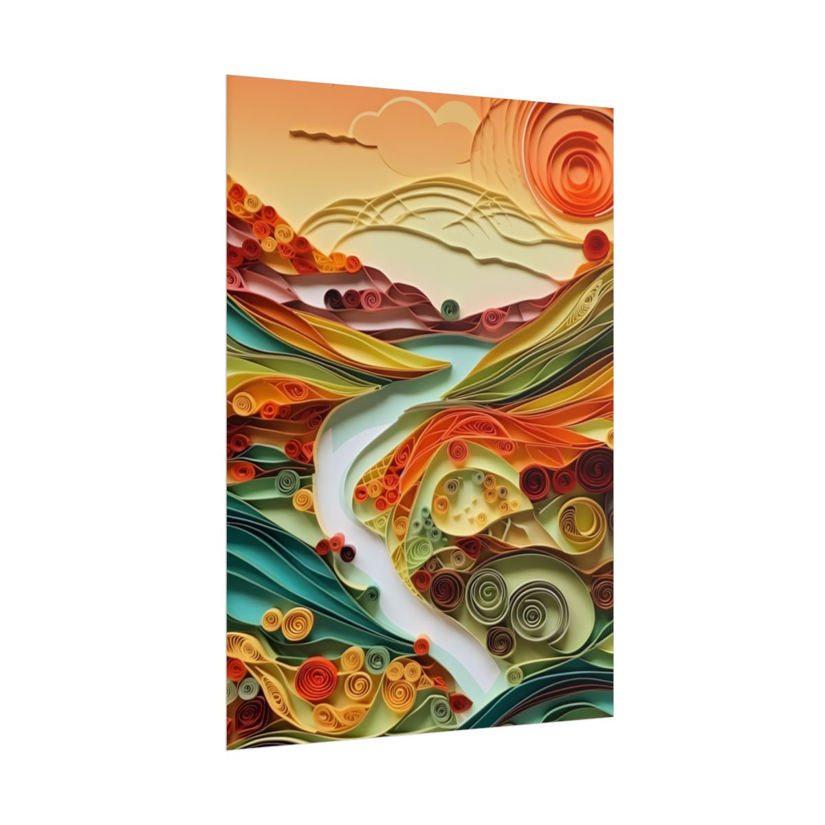 Eye-Catching American Landscape: Paper Quilling Nature Scene - Poster
