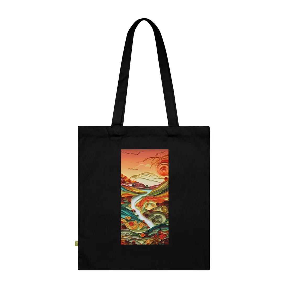 Eye-Catching American Landscape: Paper Quilling Nature Scene - Tote Bag