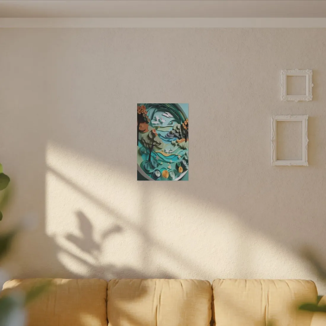Eye-Catching Beach Landscape: Paper Quilling Art - Canvas