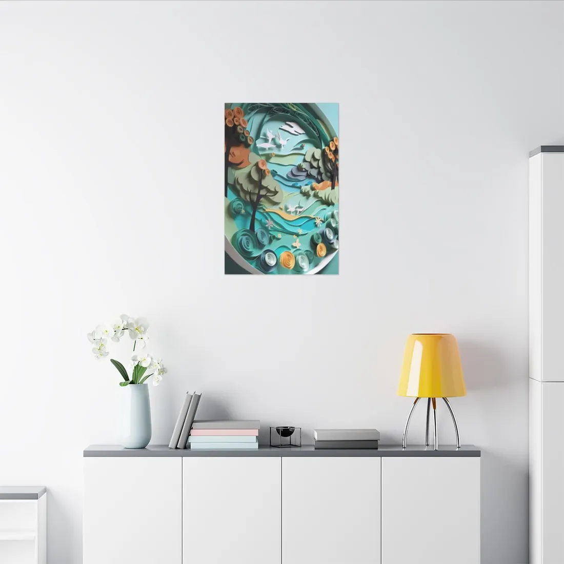 Eye-Catching Beach Landscape: Paper Quilling Art - Canvas
