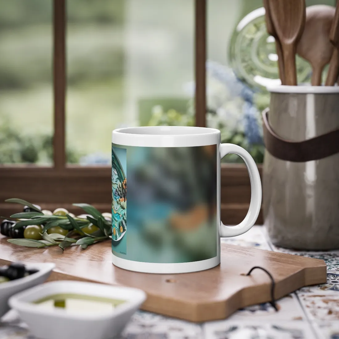 Eye-Catching Beach Landscape: Paper Quilling Art - Mug
