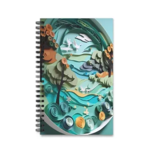 Quilled Forest River Scene: Paper Art Landscape Spiral Notebook
