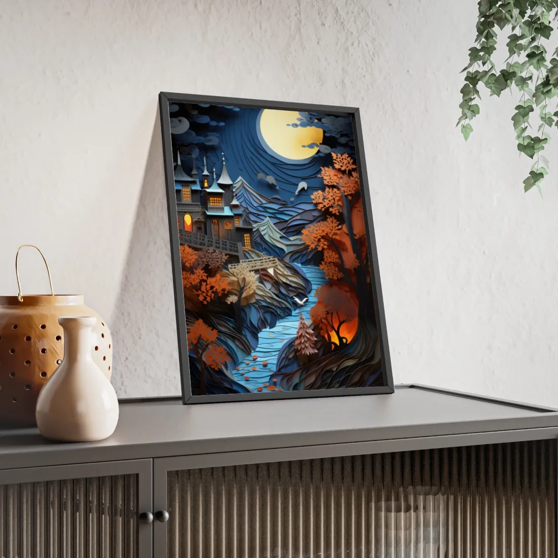 Eye-Catching European Landscape: Realistic Paper Quilling - Framed Poster