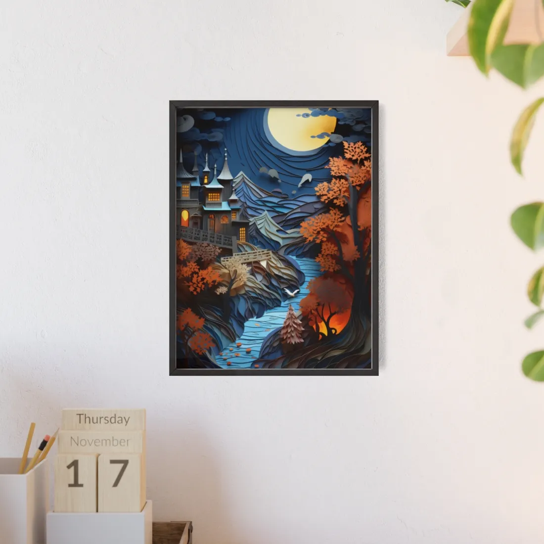 Eye-Catching European Landscape: Realistic Paper Quilling - Framed Poster