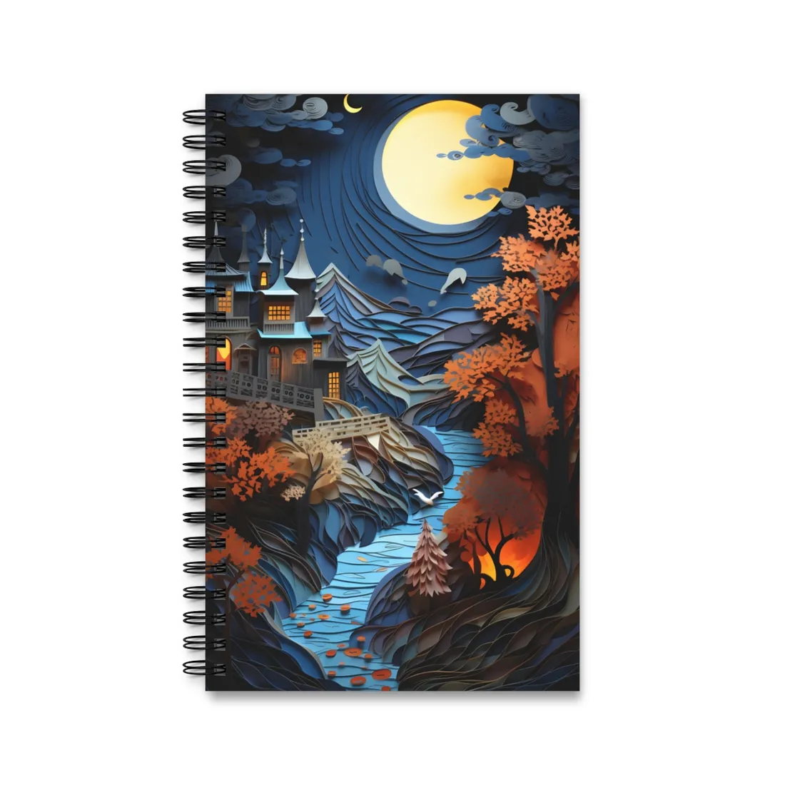 Eye-Catching European Landscape: Realistic Paper Quilling - Spiral Notebook