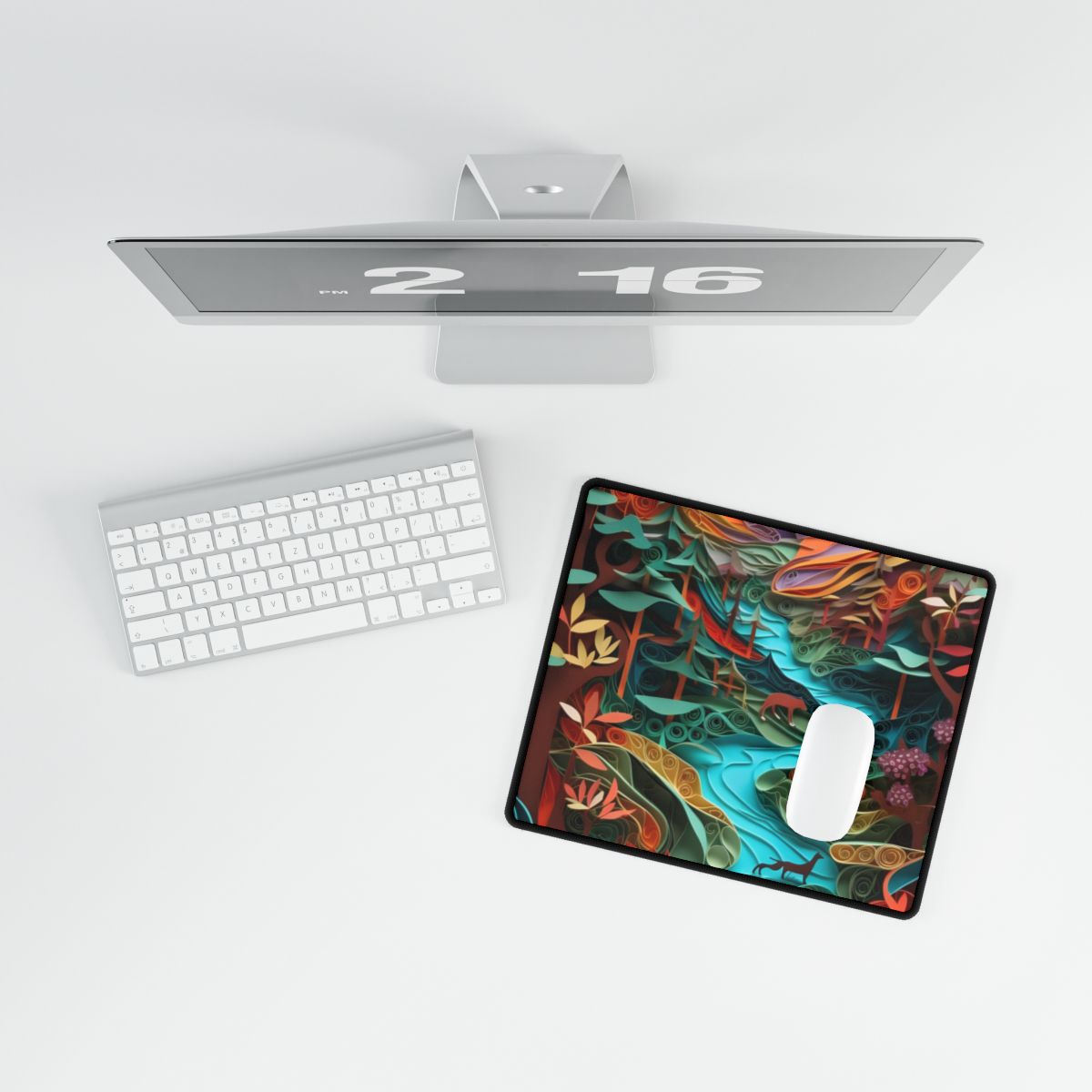 Eye-Catching Paper Quilling Canyon Landscape: Desert Dreams Artwork - Desk Mat
