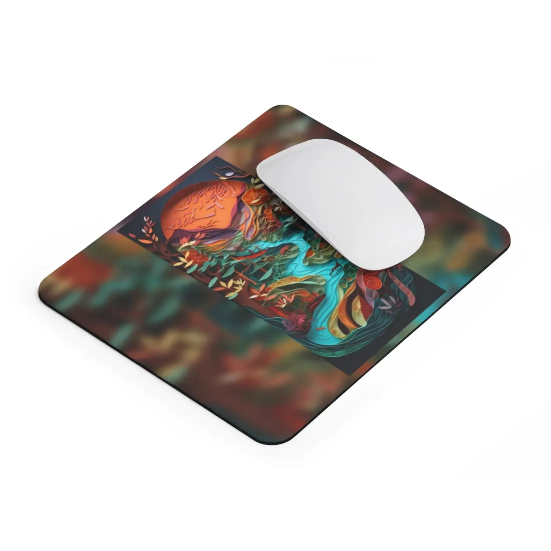 Eye-Catching Paper Quilling Canyon Landscape: Desert Dreams - Mouse Pad