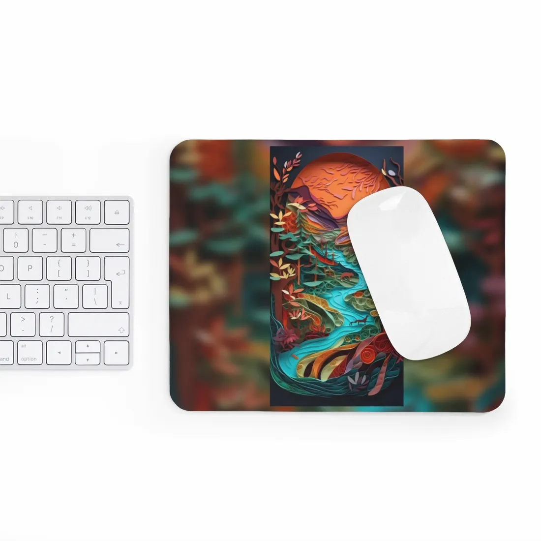 Eye-Catching Paper Quilling Canyon Landscape: Desert Dreams - Mouse Pad