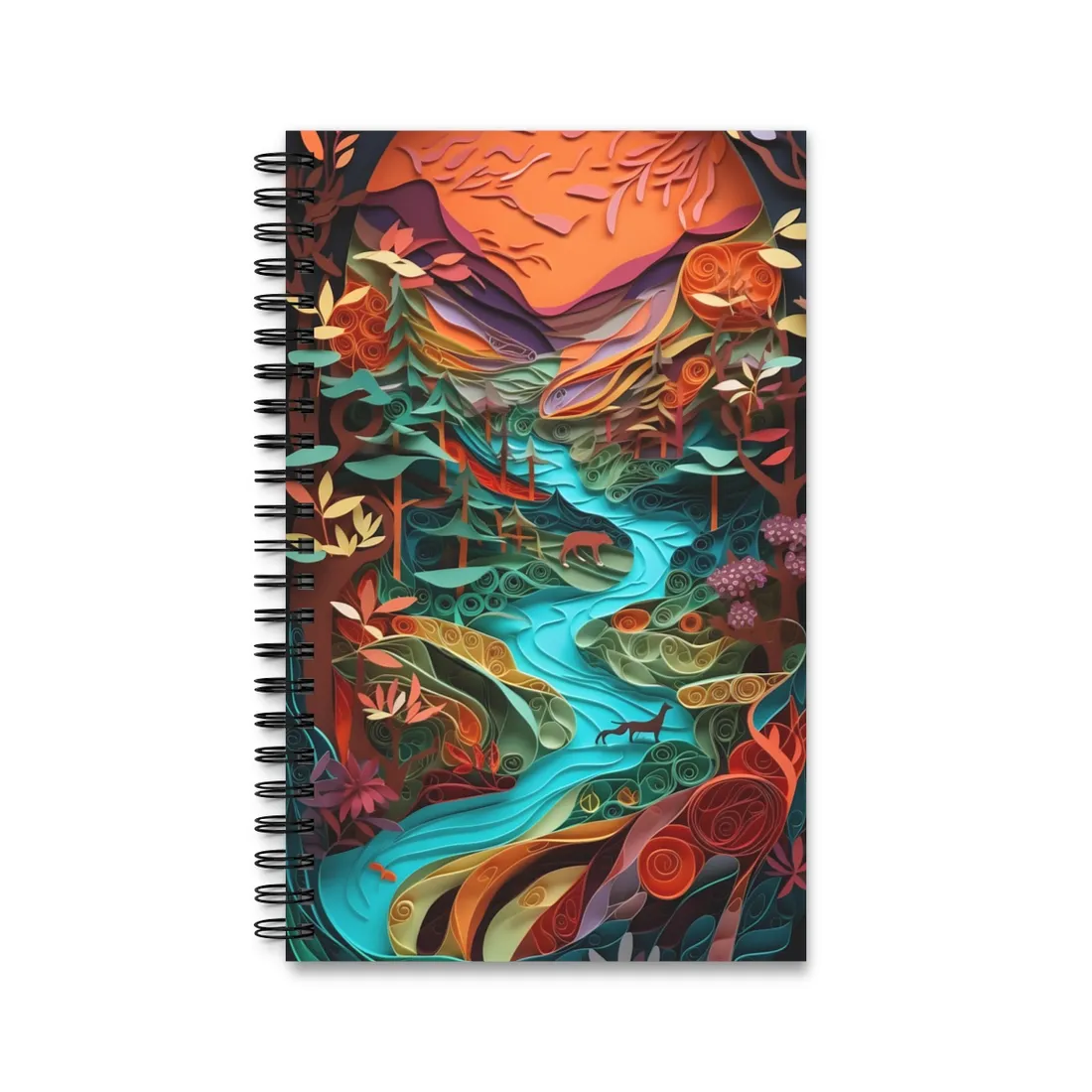 Eye-Catching Paper Quilling Canyon Landscape: Desert Dreams - Spiral Notebook