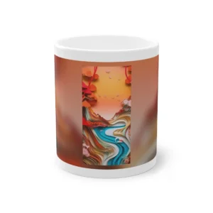Turquoise River Paper Art Mug