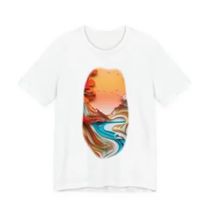 Turquoise River Paper Art T-Shirt