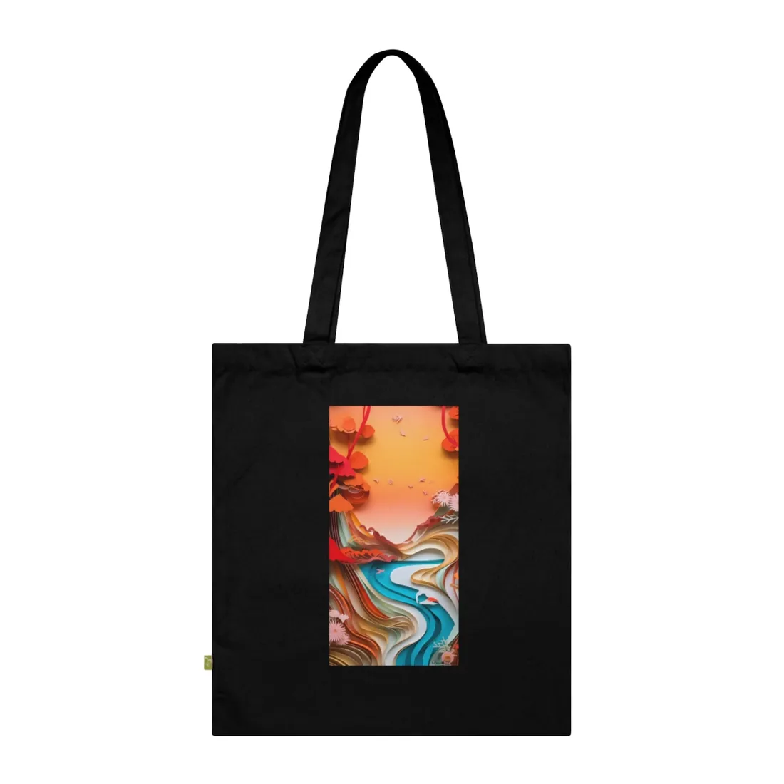 Eye-Catching Paper Quilling Japanese Landscape: Serene Natural - Tote Bag