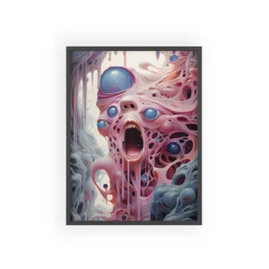 Pink Screaming Creature Framed Poster