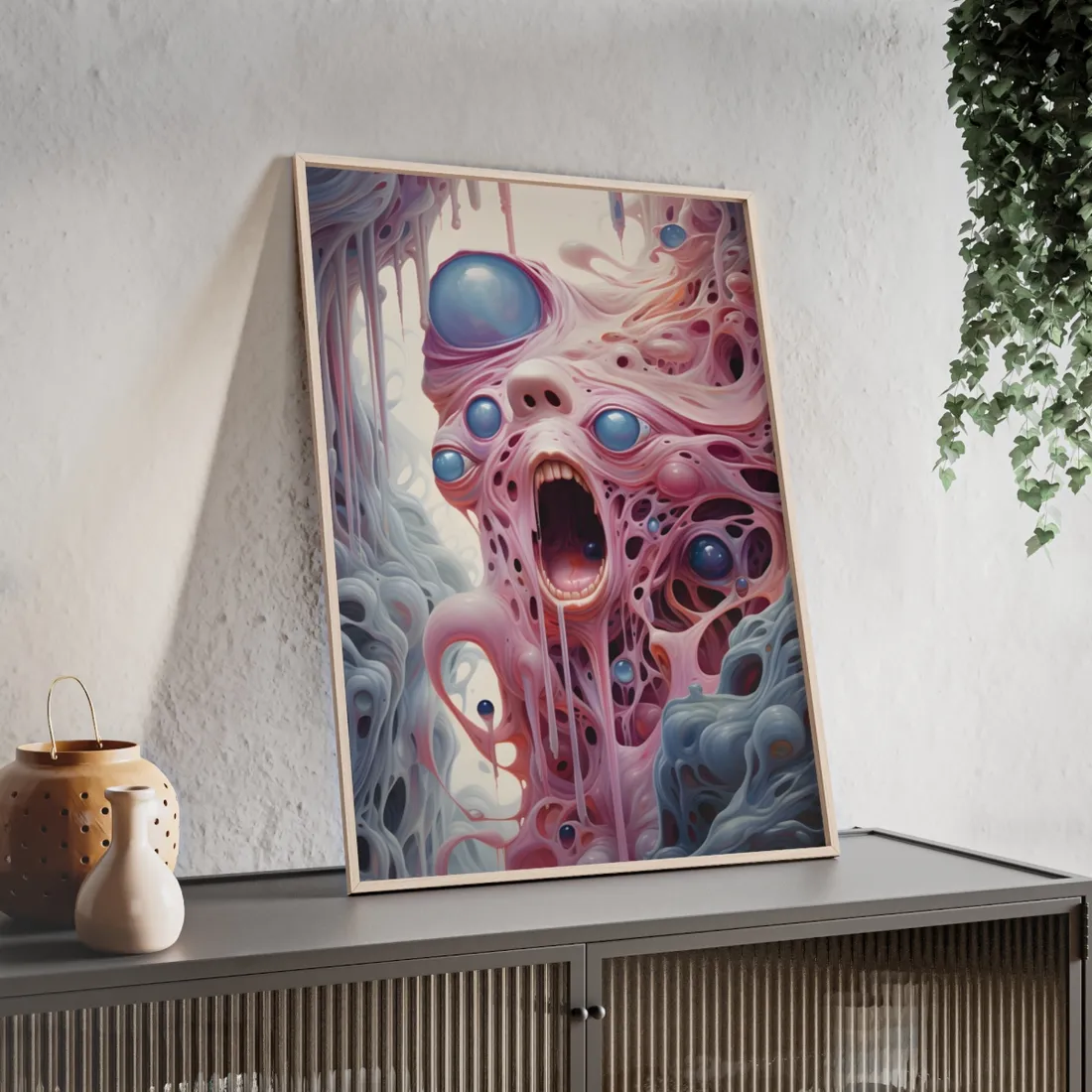 Fabric of Reality: Vibrant Portals and Rifts - Framed Poster