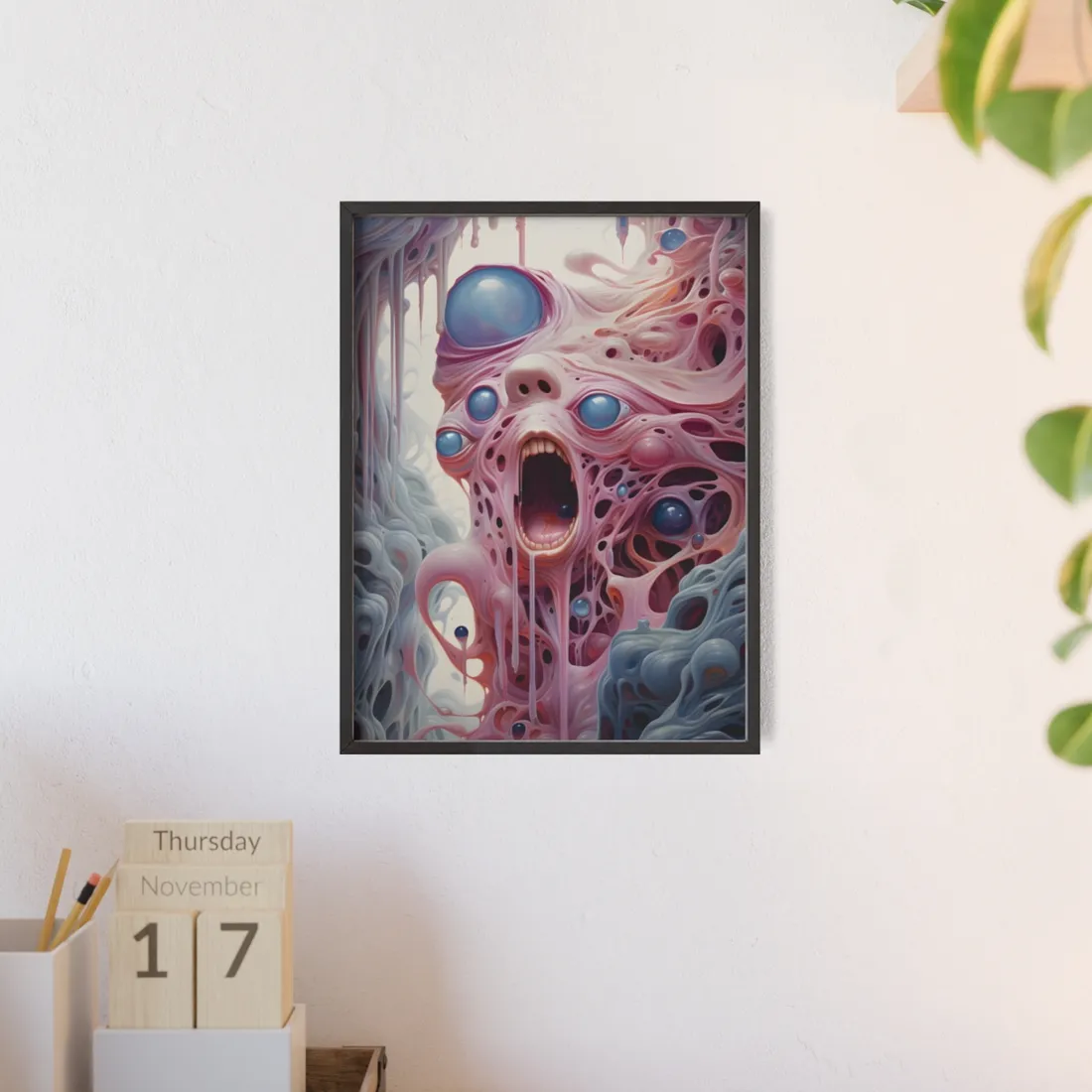Fabric of Reality: Vibrant Portals and Rifts - Framed Poster