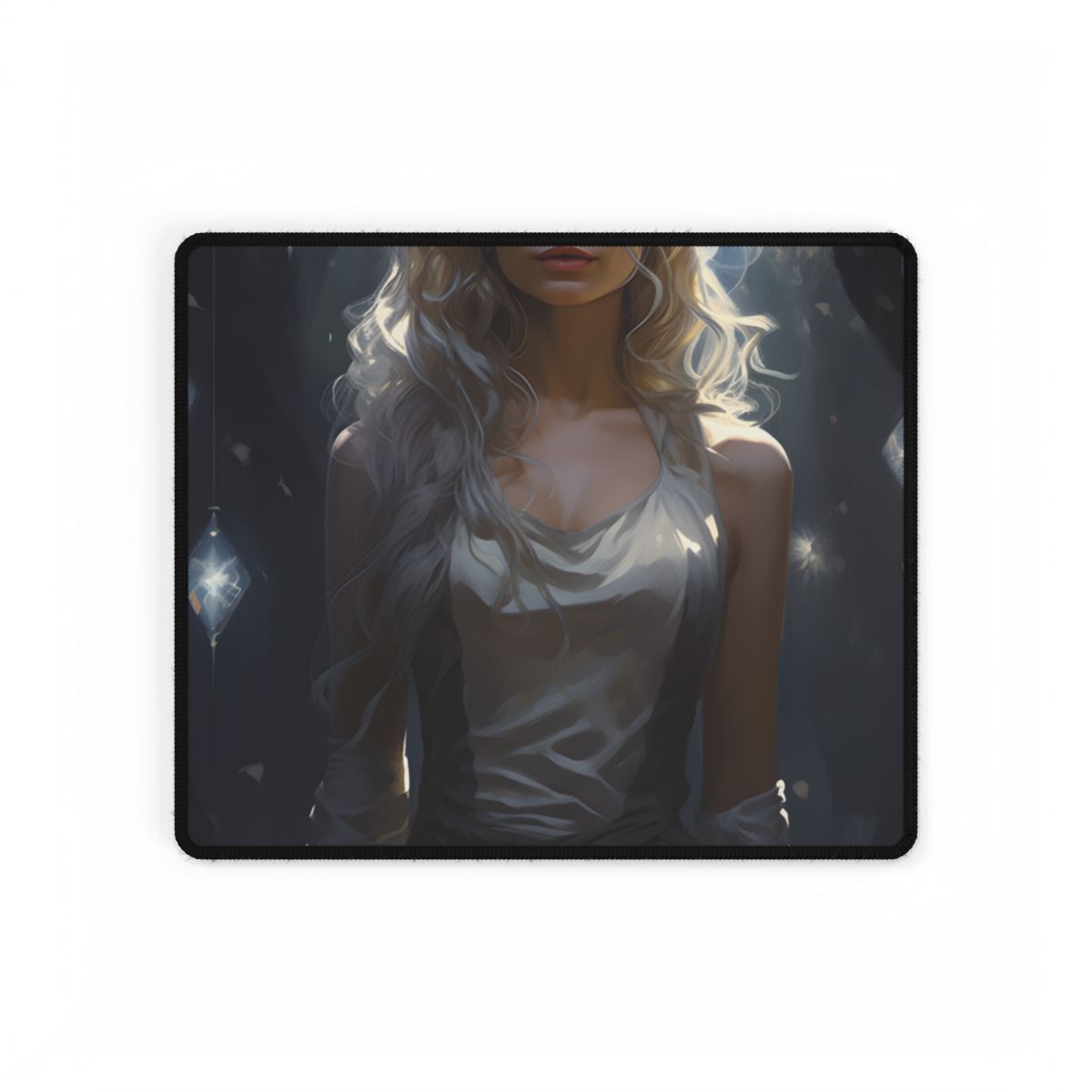 Faded Denim: Retro Style Blue Jeans Artwork - Desk Mat