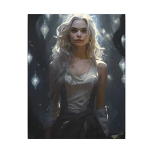 Woman Among Crystal Lanterns Canvas Print