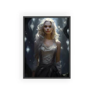 Woman Among Crystal Lanterns Framed Poster
