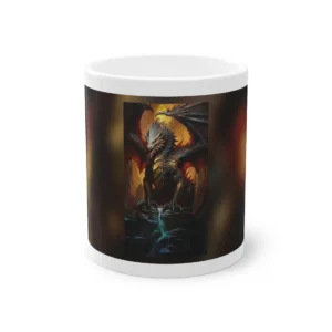 Armored Dragon on Stone Ledge Mug