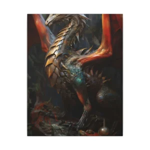 Silver Scaled Dragon Canvas Print