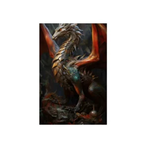 Silver Scaled Dragon Metal Poster