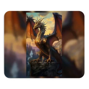 Golden Dragon at Sunset Mouse Pad