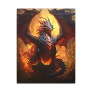 Black Dragon on Pedestal Canvas Print