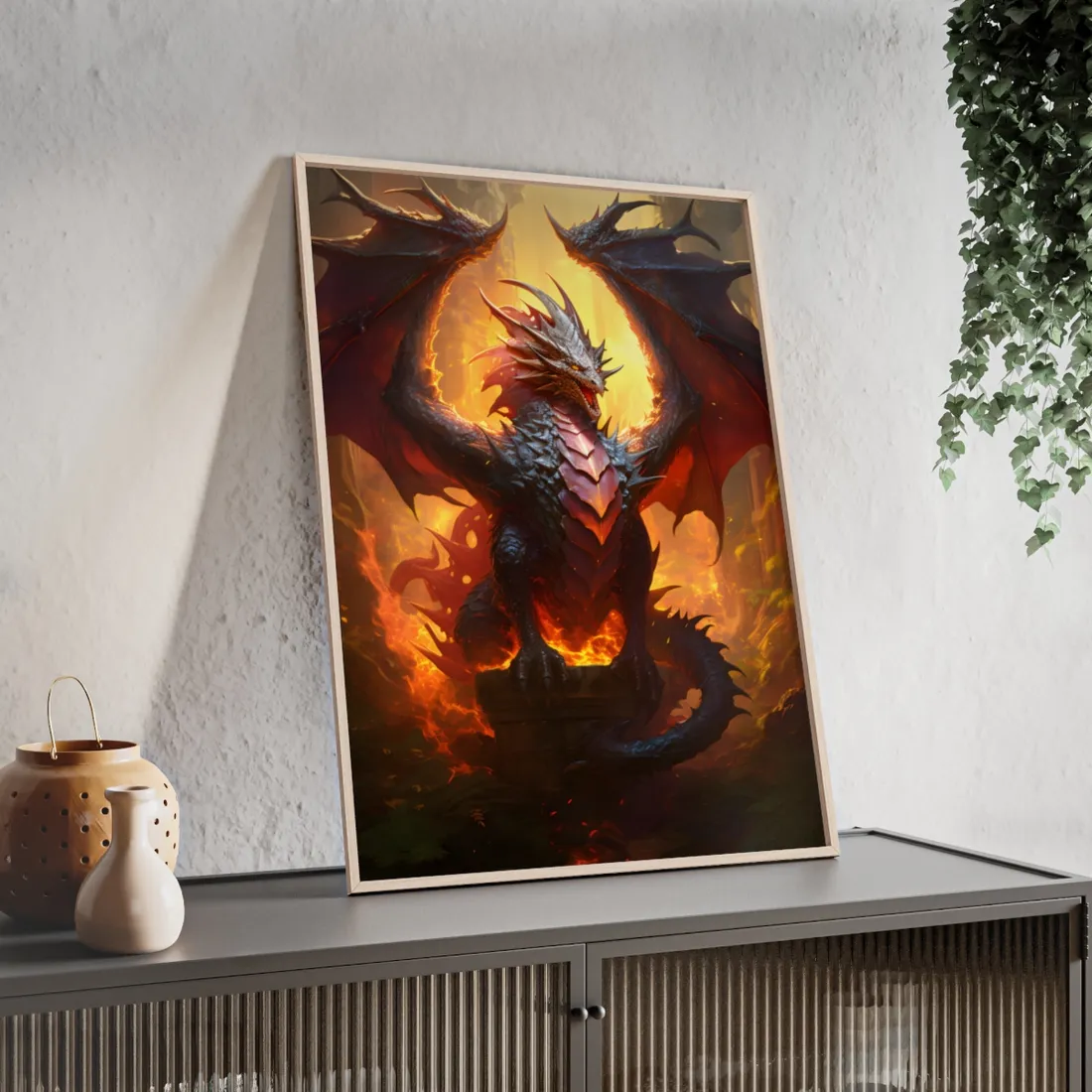 Fantasy Dragon's Treasure Hoard: Ancient - Framed Poster