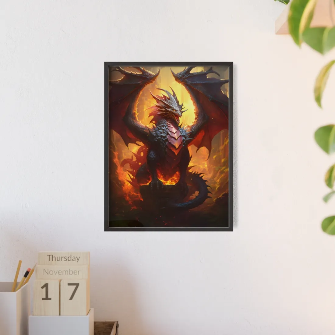 Fantasy Dragon's Treasure Hoard: Ancient - Framed Poster