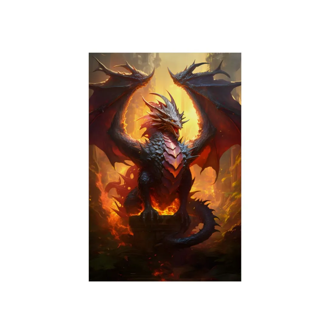 Fantasy Dragon's Treasure Hoard: Ancient - Metal Poster