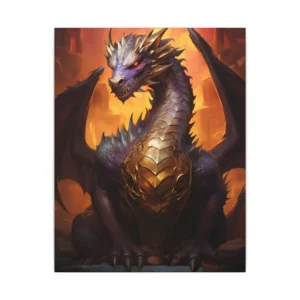 Purple Dragon on Gold Coins Canvas Print