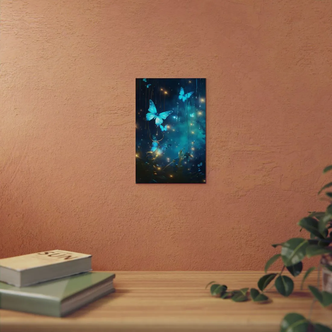 Fantasy Night Forest: Bokeh Glow - Metal Poster