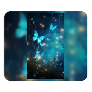 Blue Butterflies at Night Mouse Pad