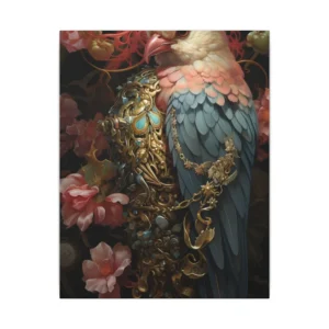 Ornate Pink Crested Bird Canvas Print