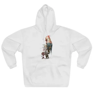 Ornate Pink Crested Bird Hoodie