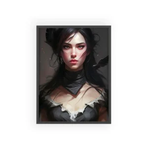 Woman with Black Hair Framed Poster