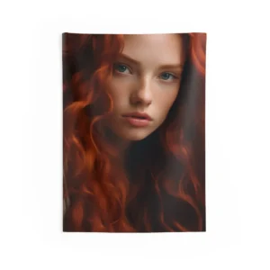 Copper Waves Portrait Wall Tapestry