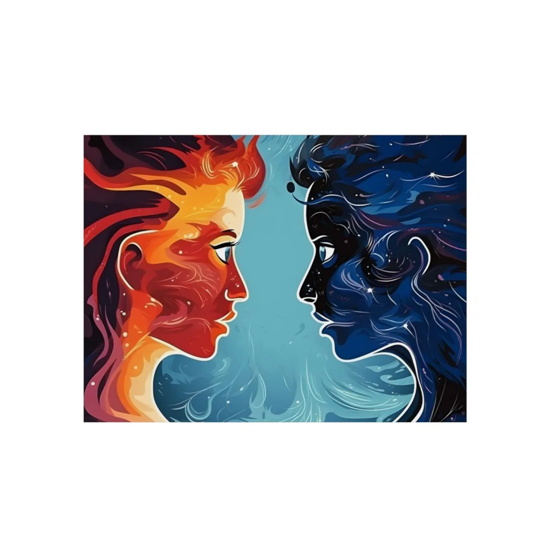 Fire and Ice: Dual Element Woman - Metal Poster
