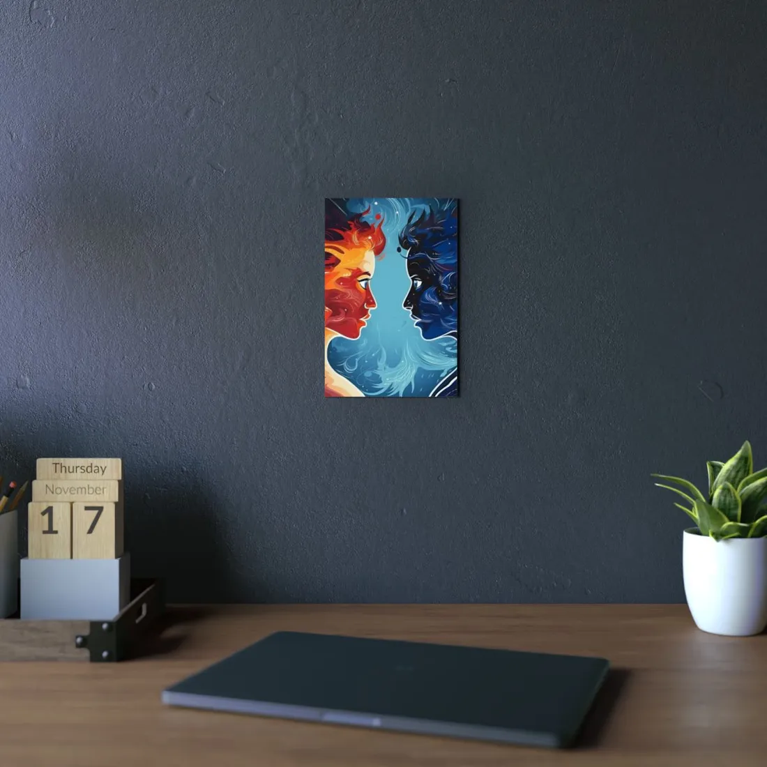 Fire and Ice: Dual Element Woman - Metal Poster