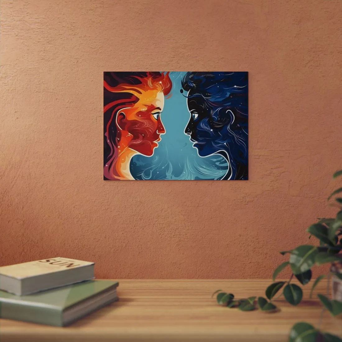 Fire and Ice: Dual Element Woman - Metal Poster