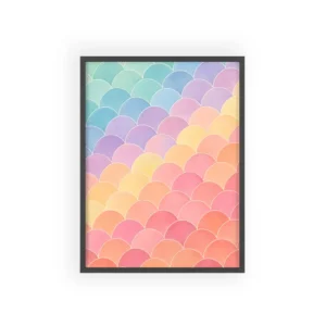 Pastel Fish Scale Pattern Framed Poster