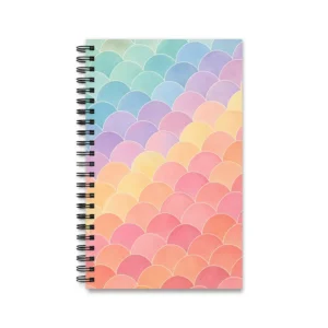 Pastel Fish Scale Pattern Spiral Notebook